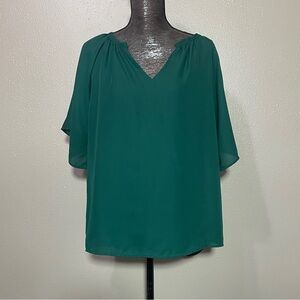 V Neckline Flowing Blouse